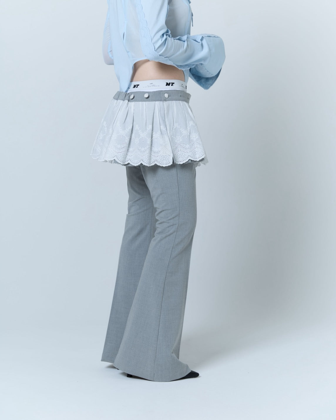 Destroyed Micro Mini Skirt (Gray)
