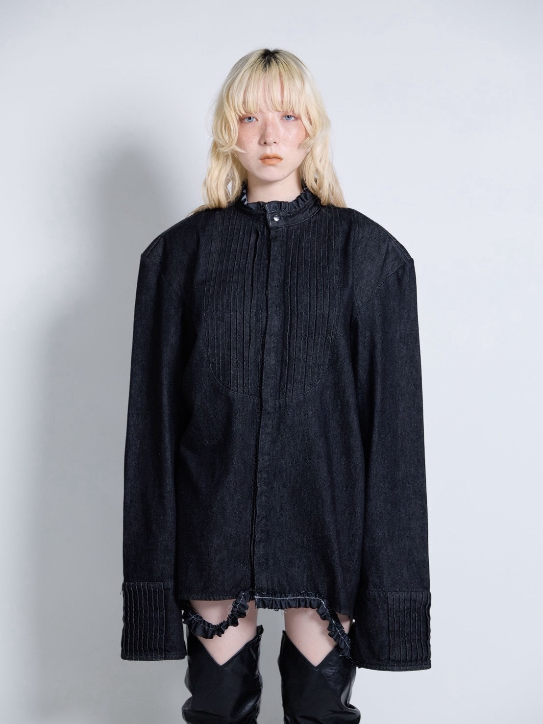 【9月下旬】Denim Shirt(Black)