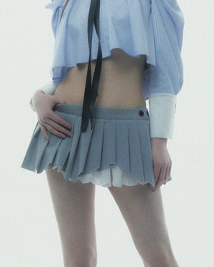 Distressed Micro Mini Skirt (Gray)