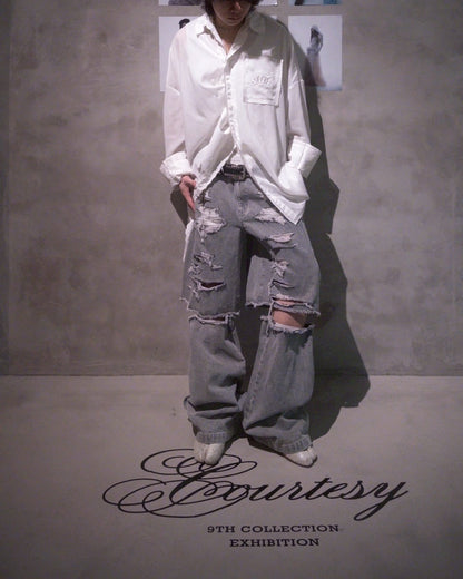 Handkerchief Shirt Dress (White)