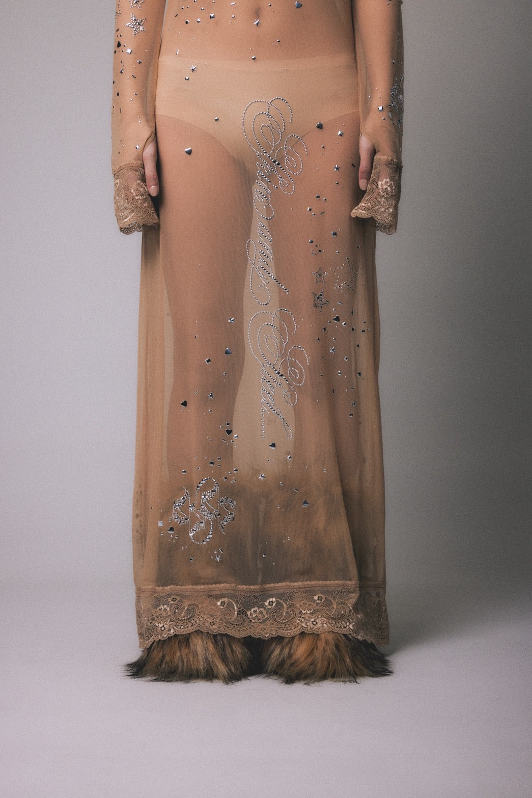 Metallic Sparkle Skin Dress(Beige)