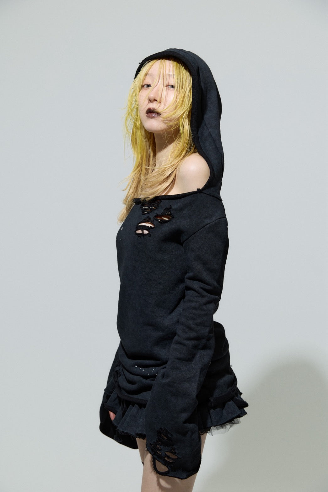 Love Veil Sweat Dress(Black)