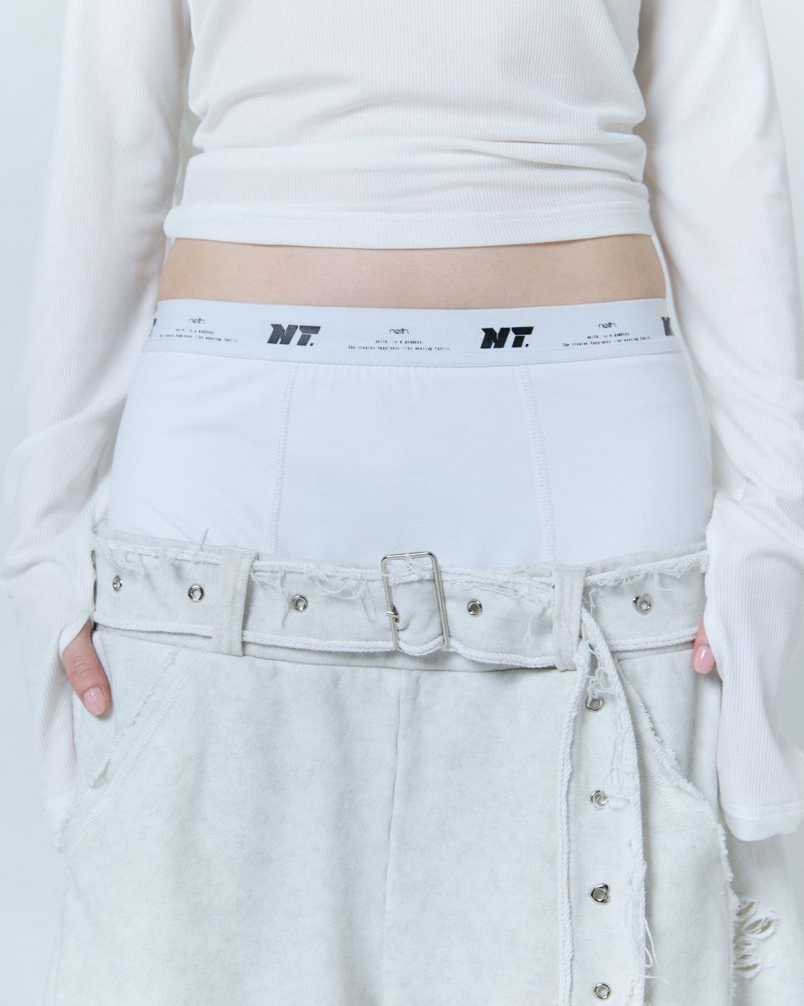 Boxer Destroyed Sweat Pants (Powder Gray)