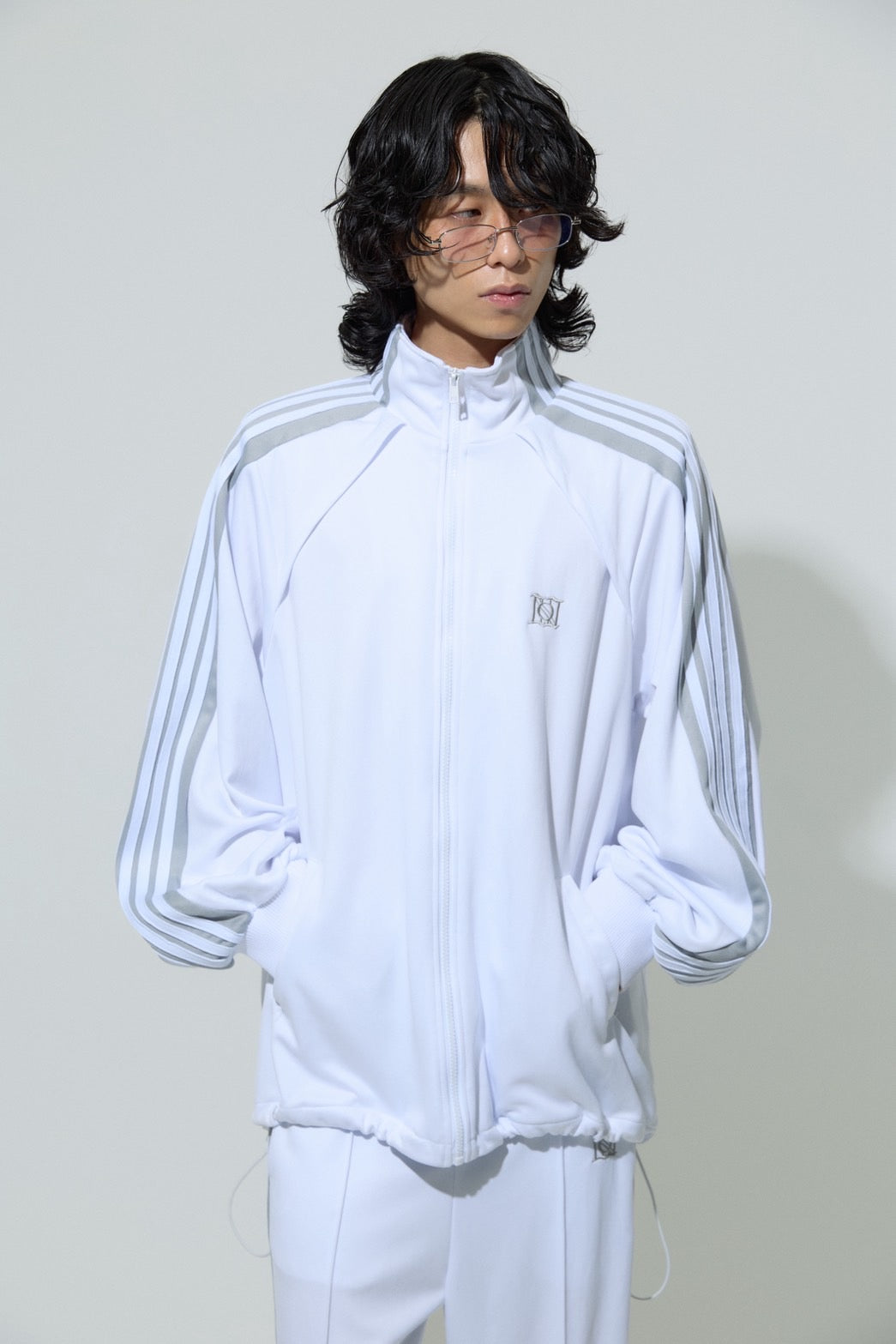 Angled Shape Track Jacket(White)