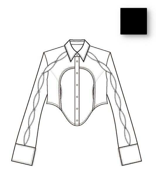 【8月末】Pierced Lingerie Shirt(Black)