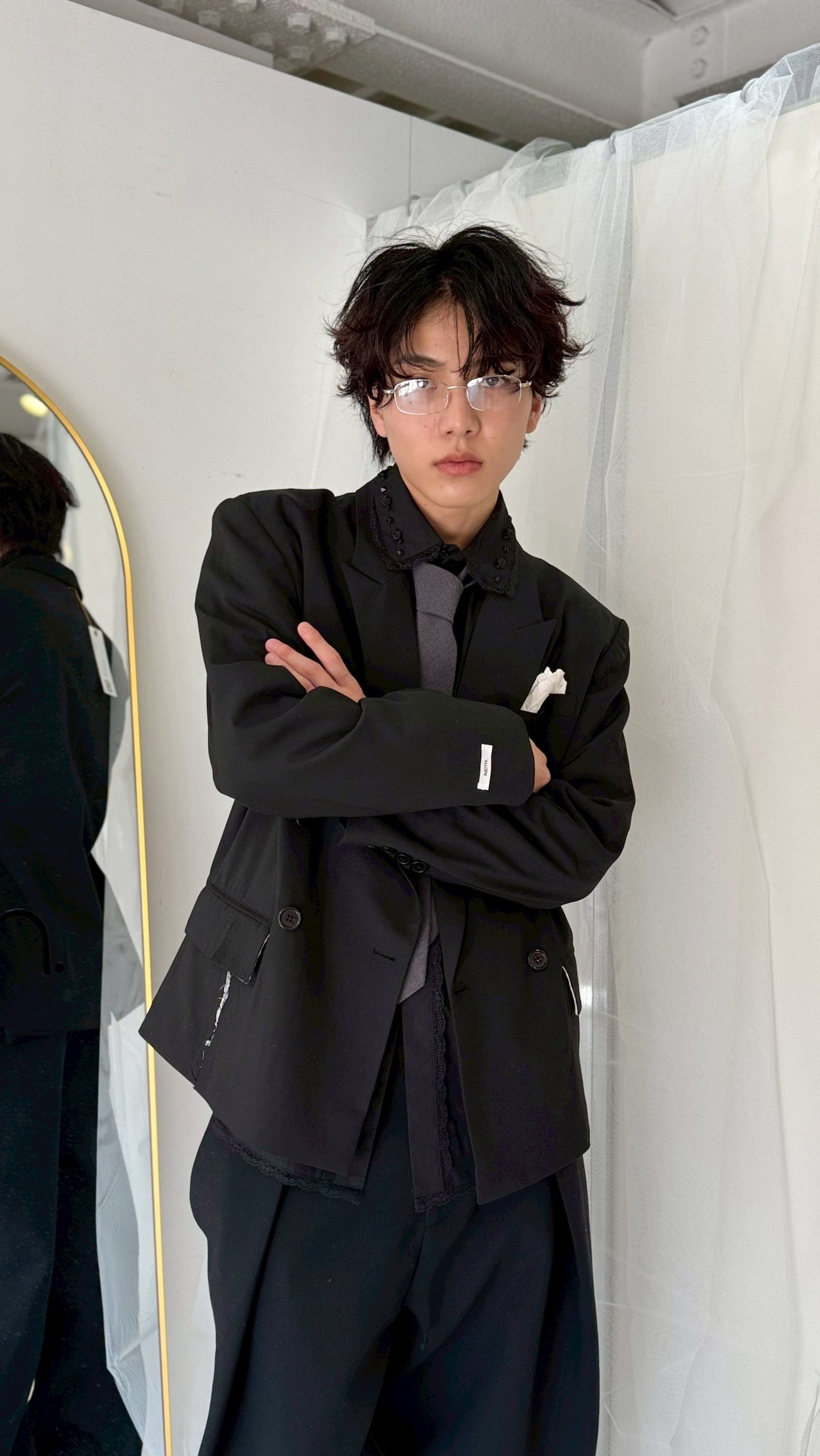 Destroyed Pocket Chief Jacket (Black）