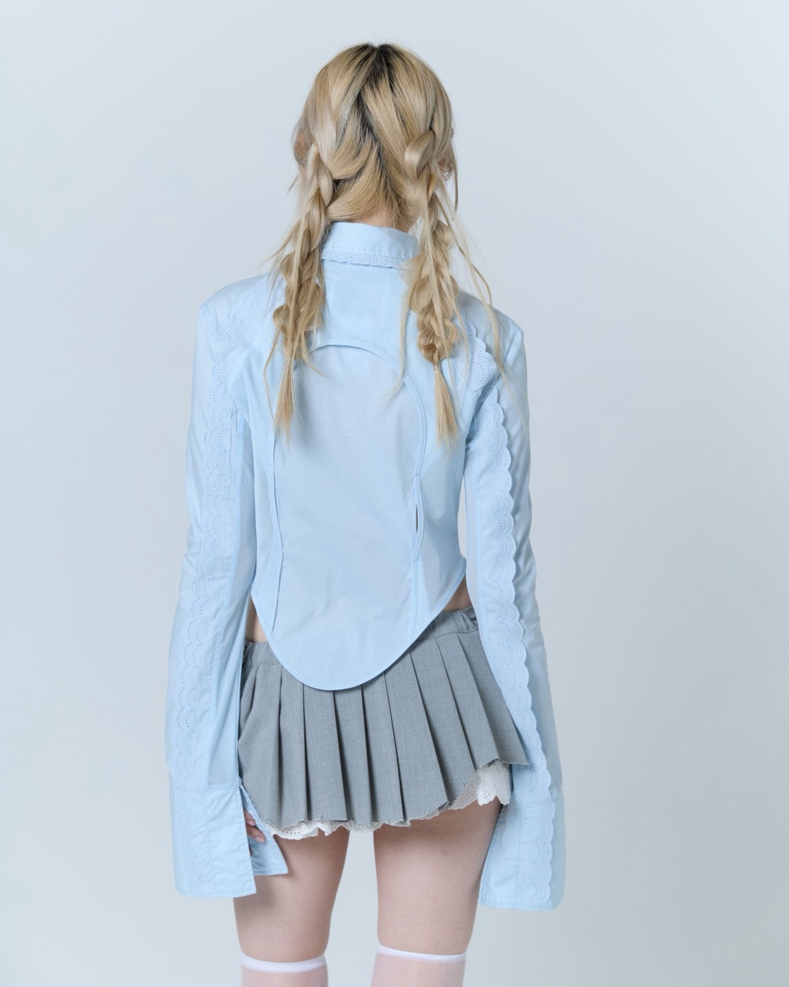 Handkerchief Tied Shirt (Blue)