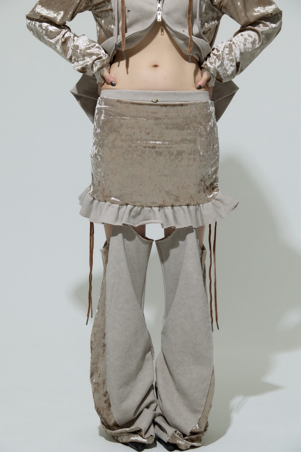 Spark Garter Skirtpants(Beige)