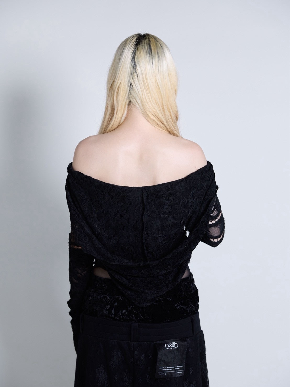 Flocky Lace Veil Top(Black)