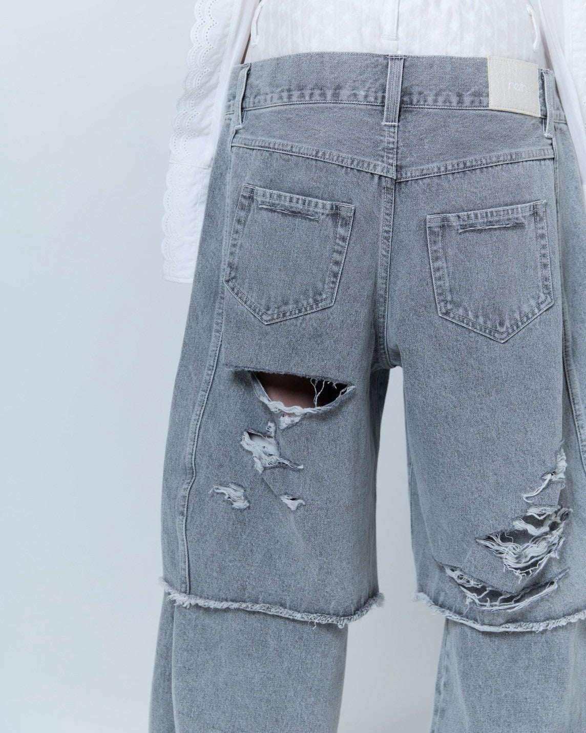 Destroyed Denim and Leg cover (Gray)