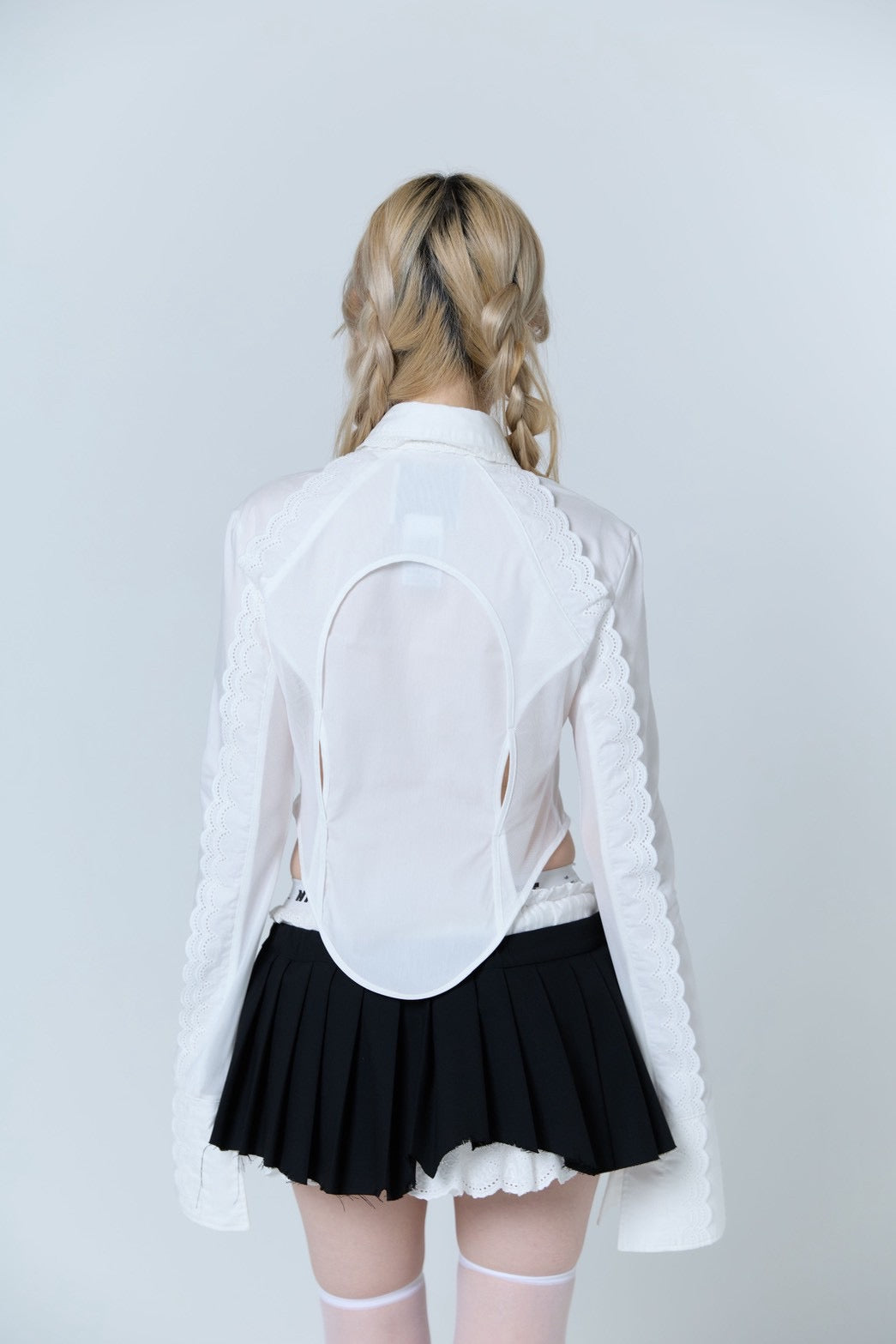 Handkerchief Tied Shirt (White)