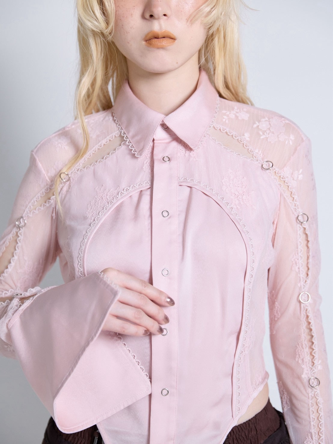 Pierced Lingerie Shirt(Pink)