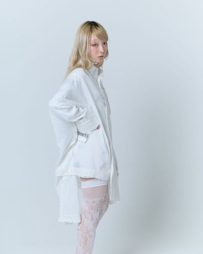 Handkerchief Shirt Dress (White)
