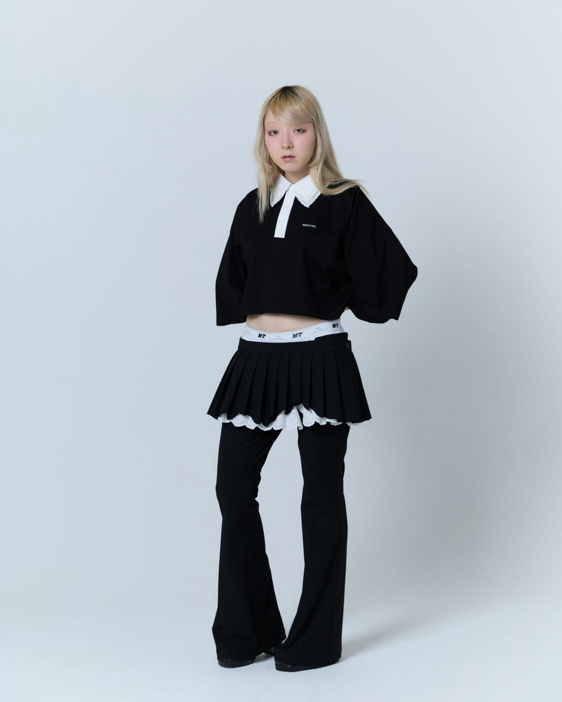 Double Collar Rugger Shirt (Black)