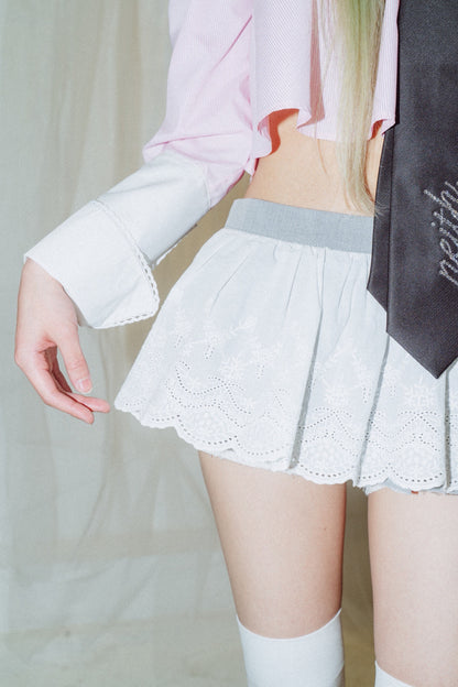 Destroyed Micro Mini Skirt (Gray)