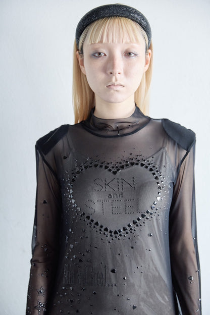Metallic Sparkle Skin Dress(Black)