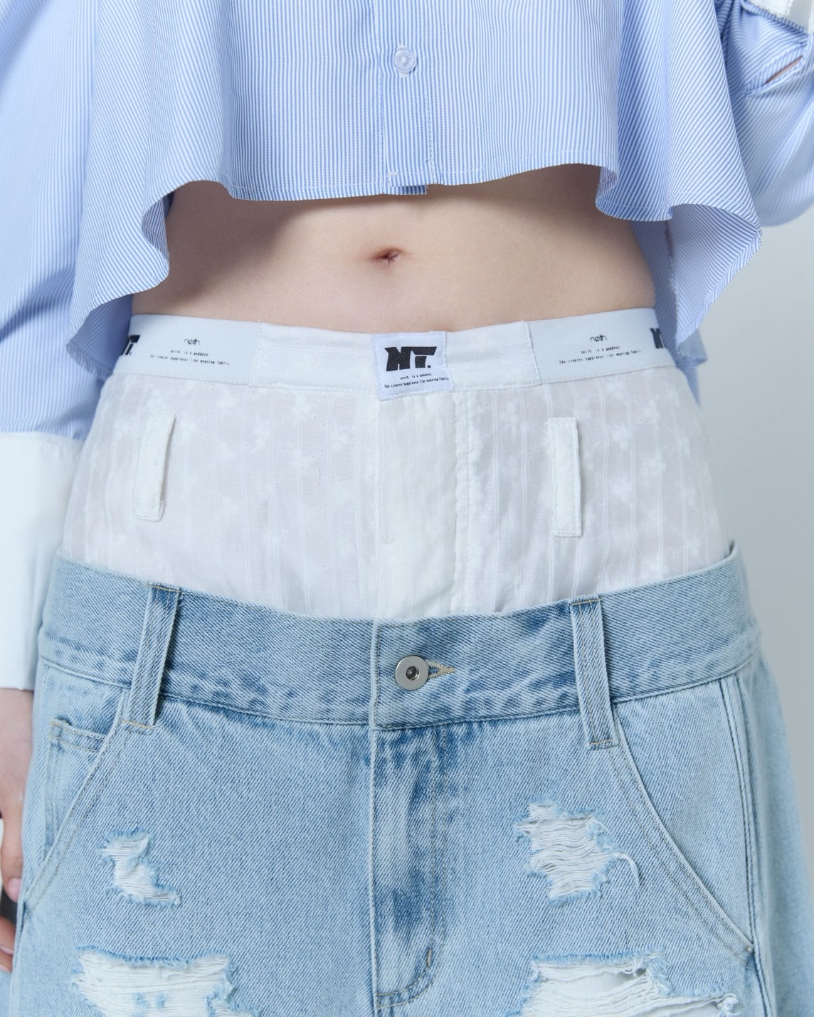 Destroyed Denim and Leg cover (Blue)