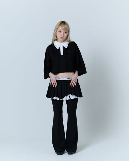 Destroyed Flare Trousers (Black)