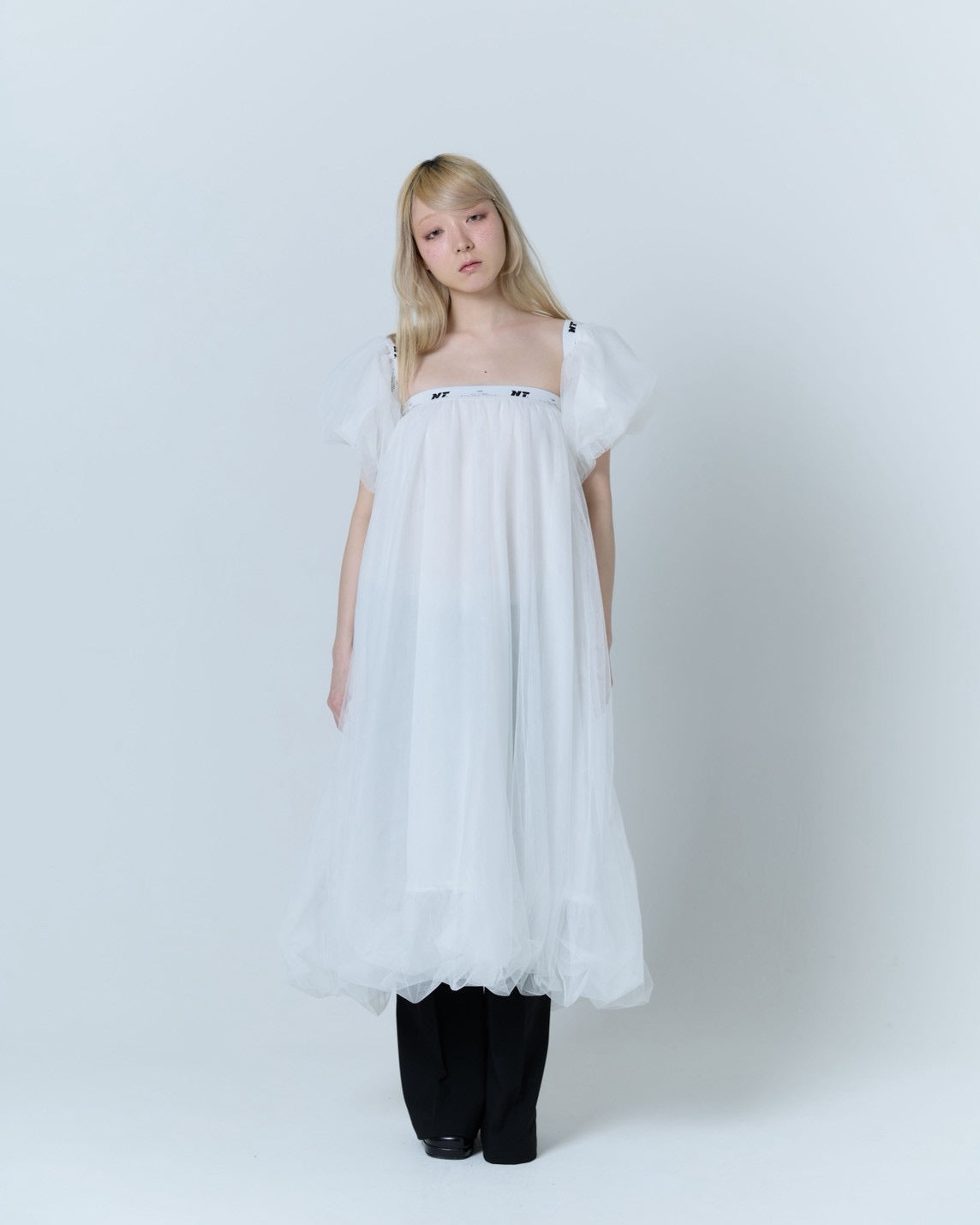 Tulle Bare Dress(White)