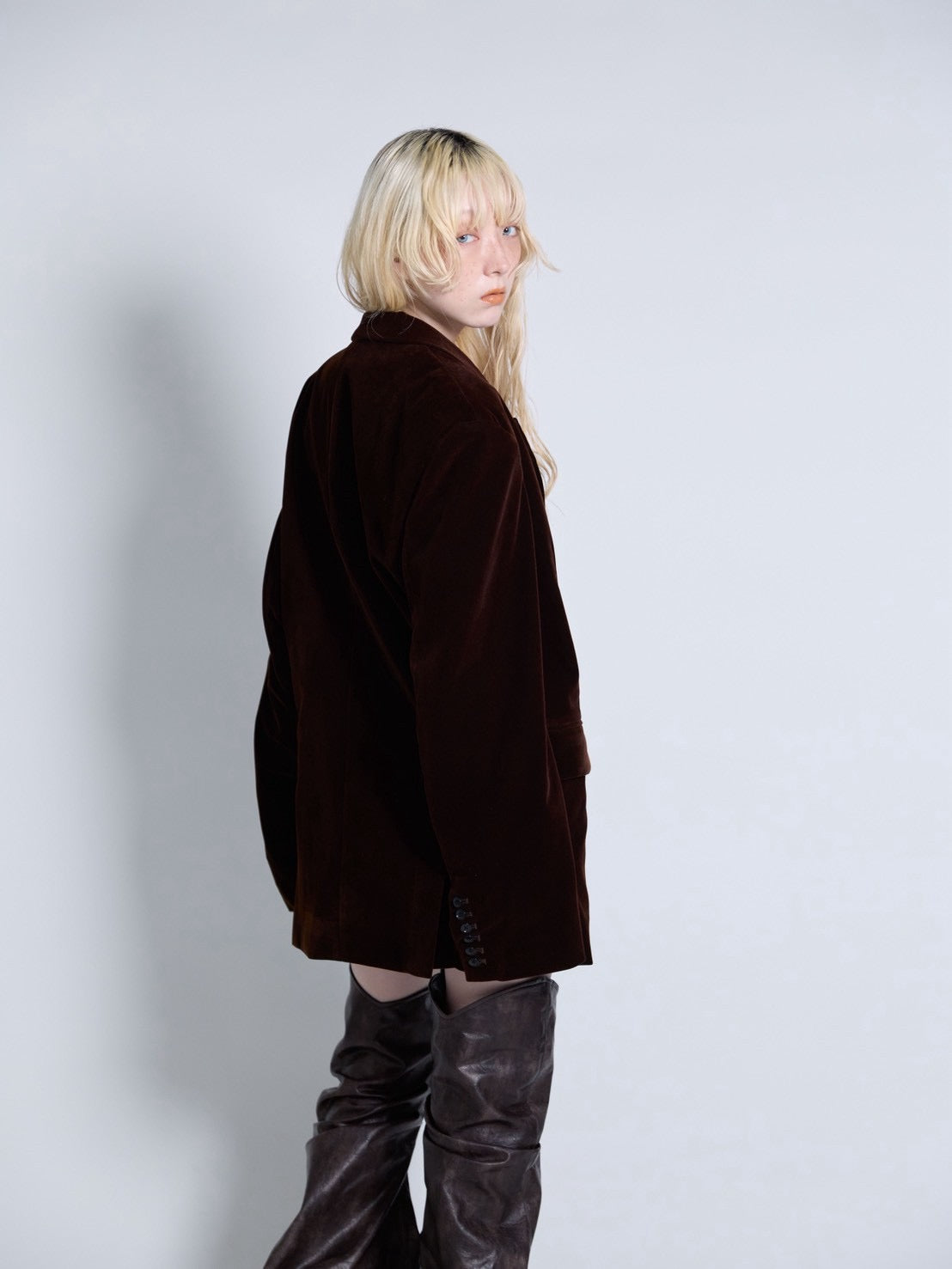 【9月下旬】Velvet Tailored Jacket(Brown）＜店頭予約＞