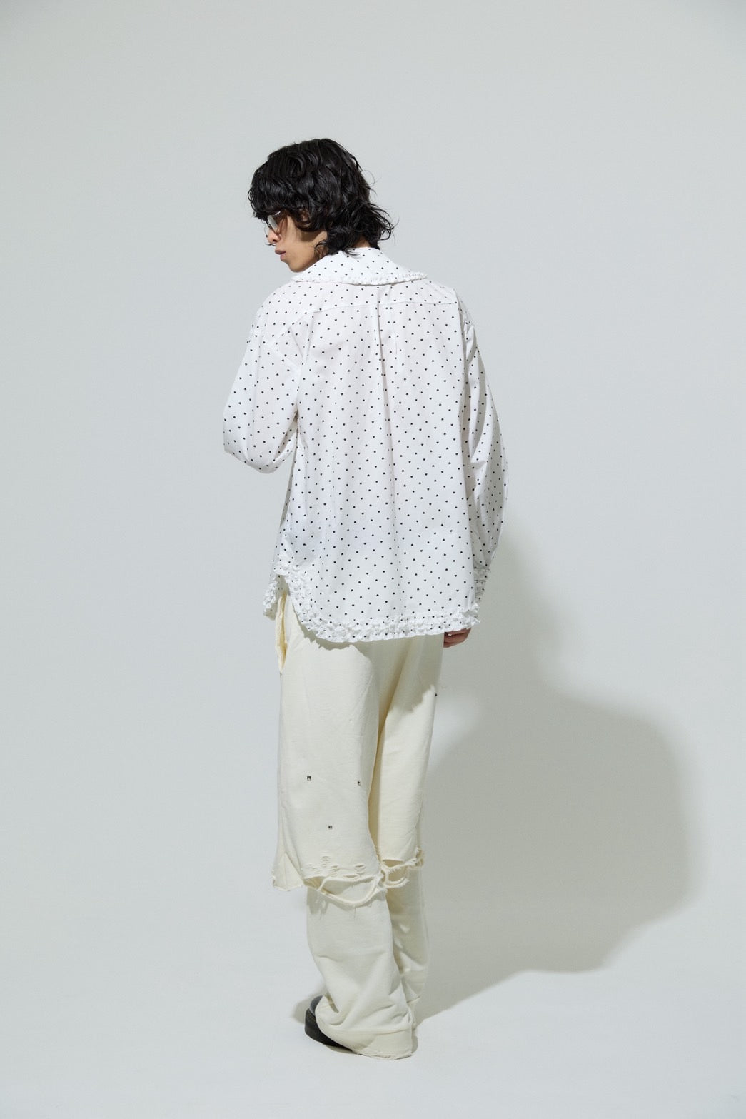 Love Dot Frill Shirt(White)