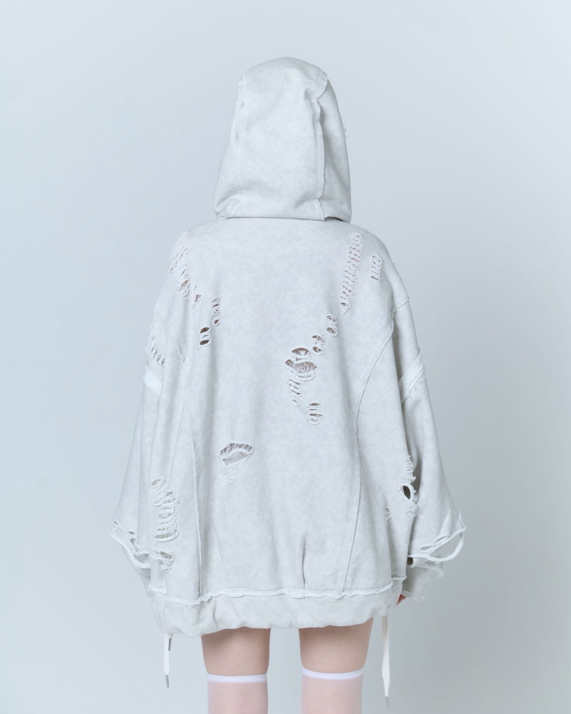 Destroyed Crush Hoodie (Powder Gray)