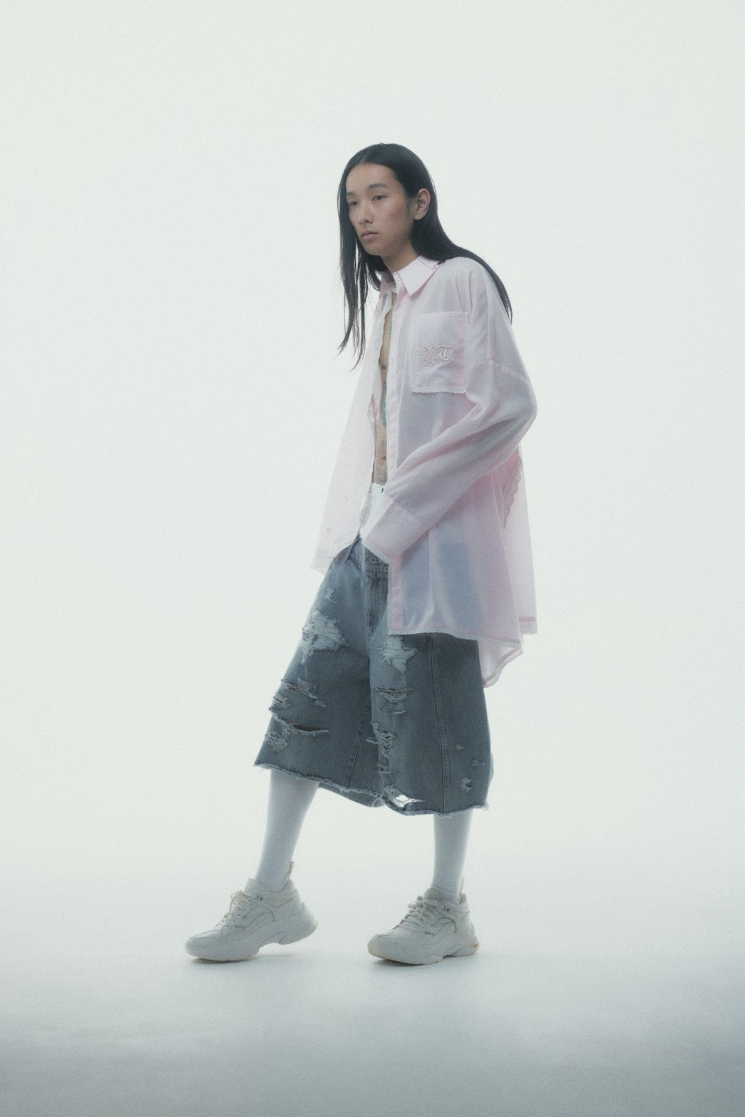 Handkerchief Shirt Dress (Pink)