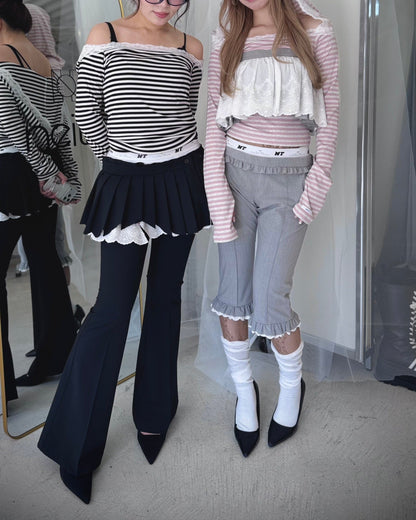 Layered Sabrina Pants (Gray)
