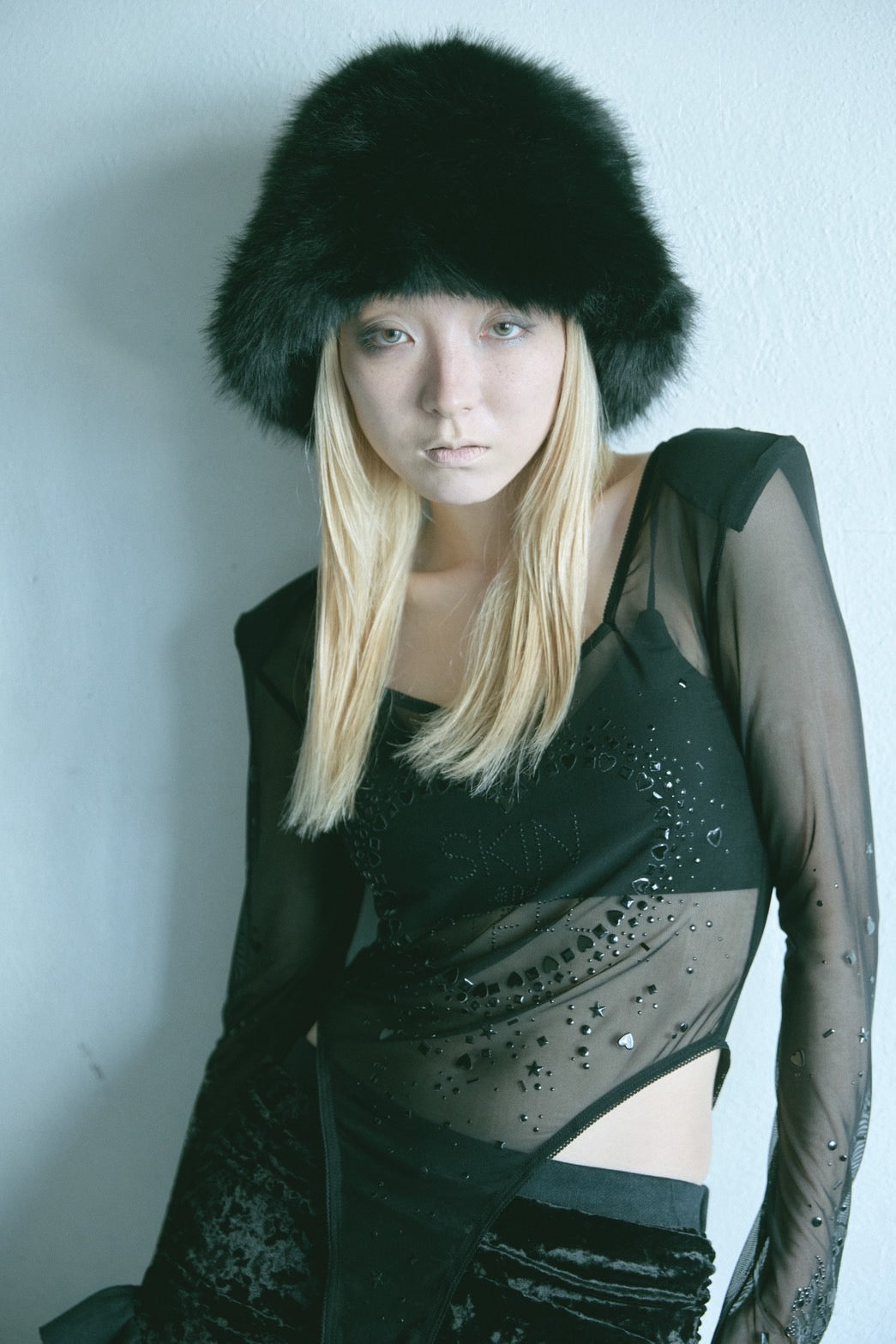 Metallic Sparkle Skin Top(Black)