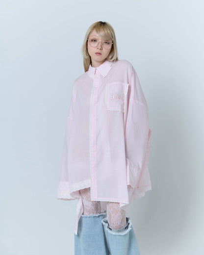 Handkerchief Shirt Dress (Pink)