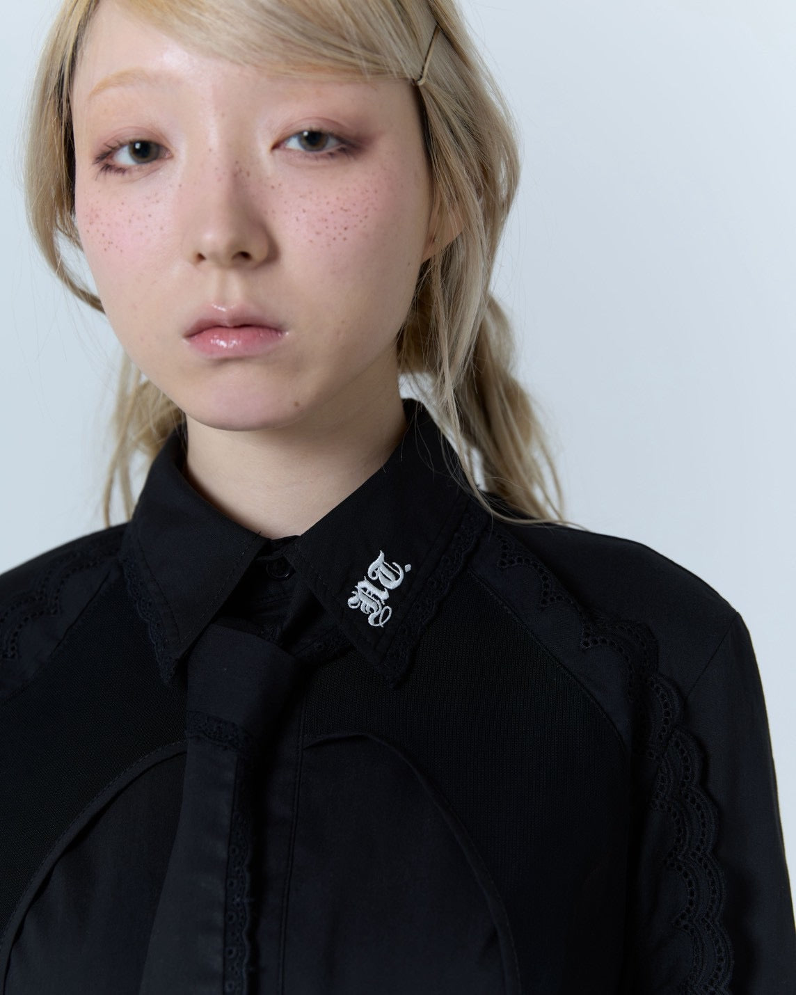 Handkerchief Tied Shirt (Black)