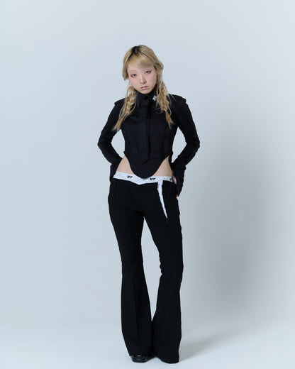Destroyed Flare Trousers (Black)