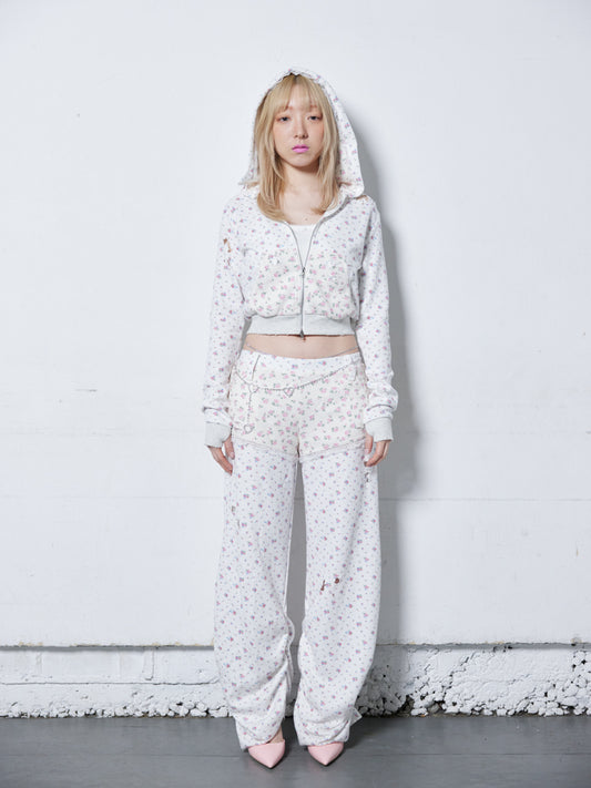 Heart Glitter Chain Belt (Silver)