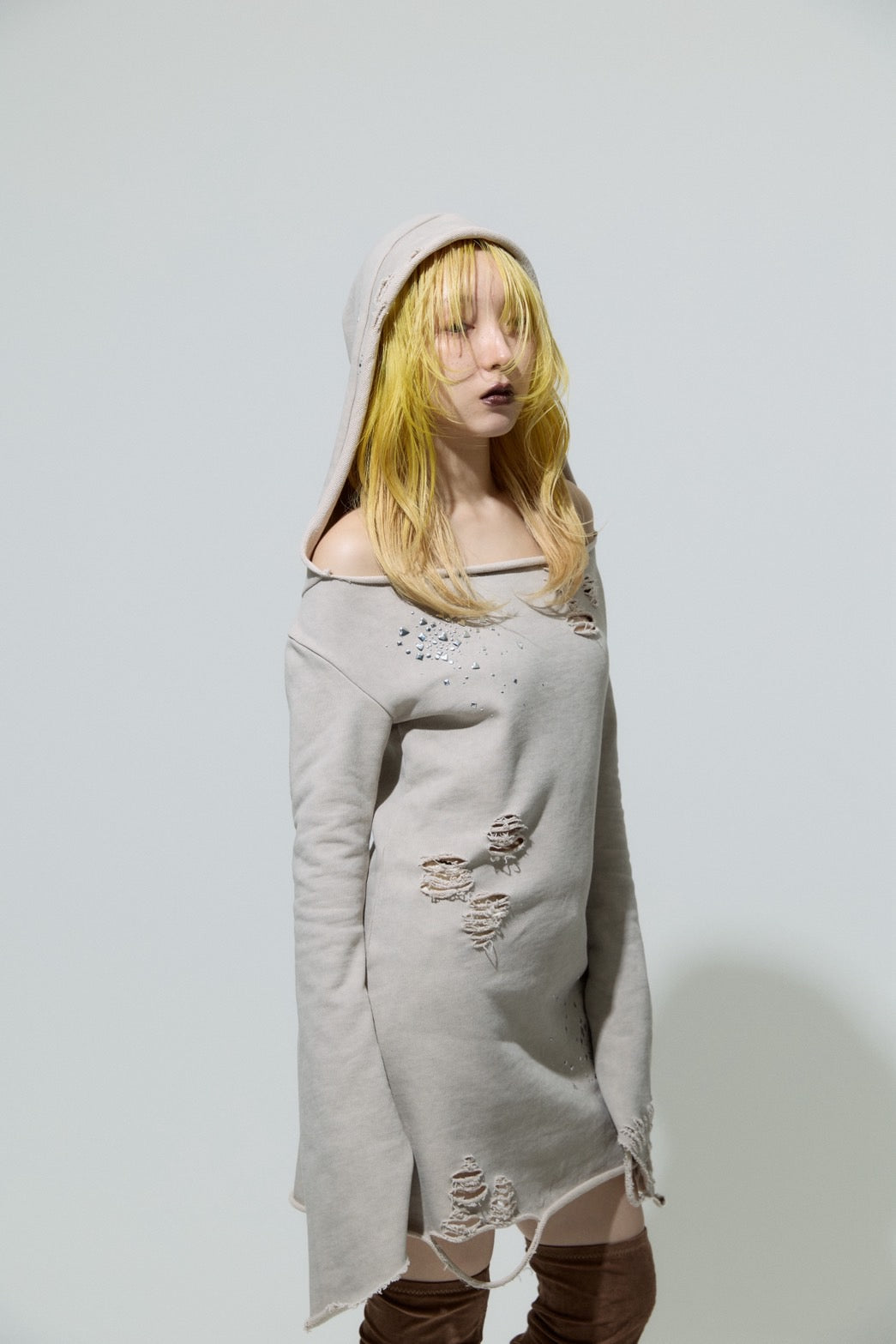 Love Veil Sweat Dress(Beige)