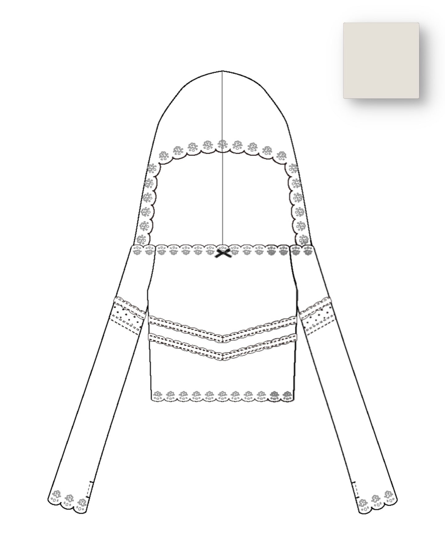 【9月上旬】Flocky Lace Veil Top(Ivory)