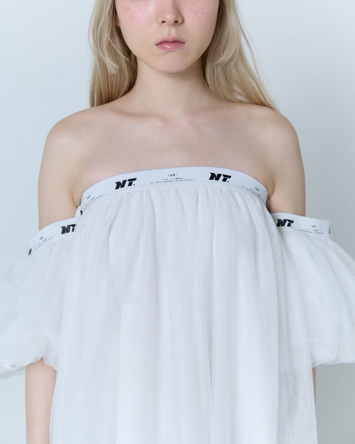 Tulle Bare Dress(White)