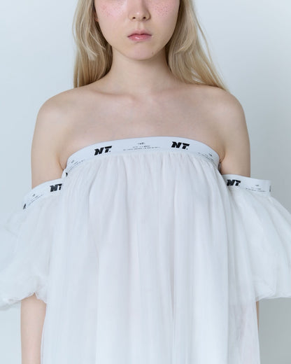 Tulle Bare Dress(White)