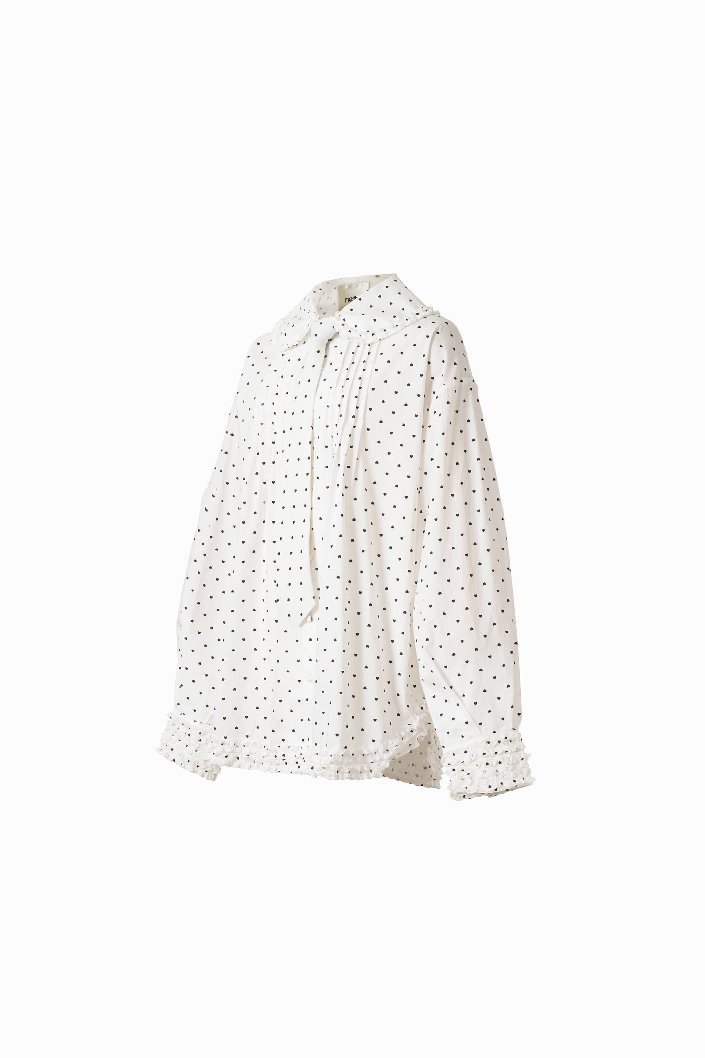 Love Dot Frill Shirt(White)