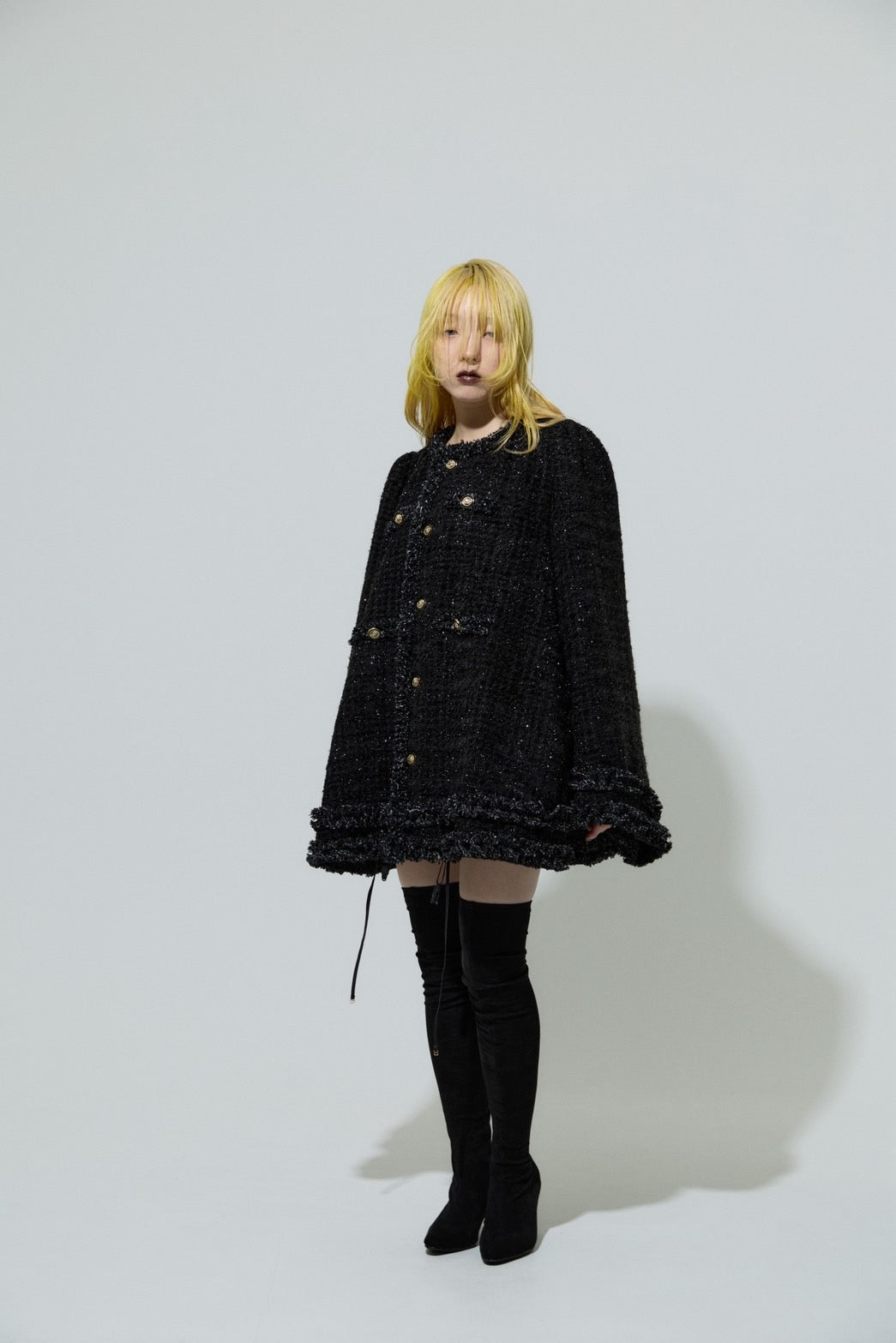 Tweed Bell Dress(Black)
