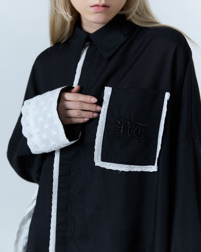 Handkerchief Shirt Dress (Black)
