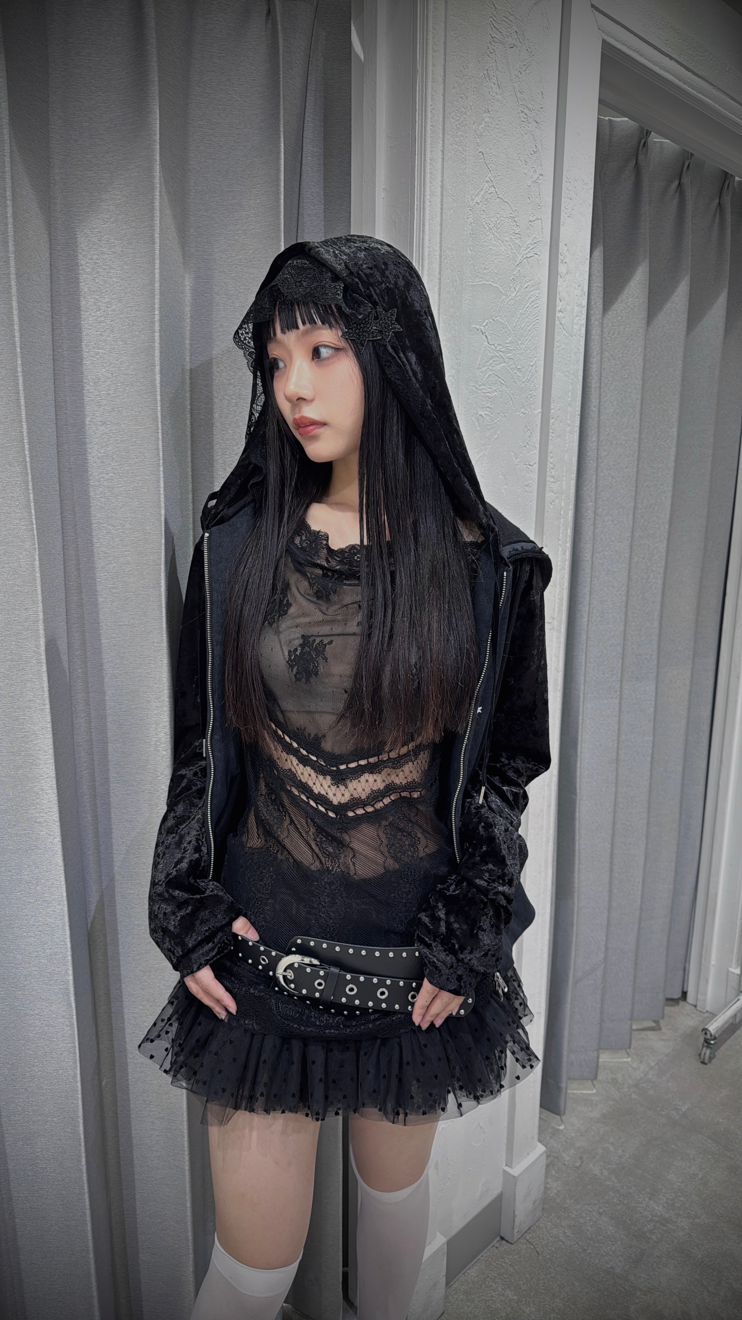 Veil Off-shoulder Dress(Black) – neith.onlinestore