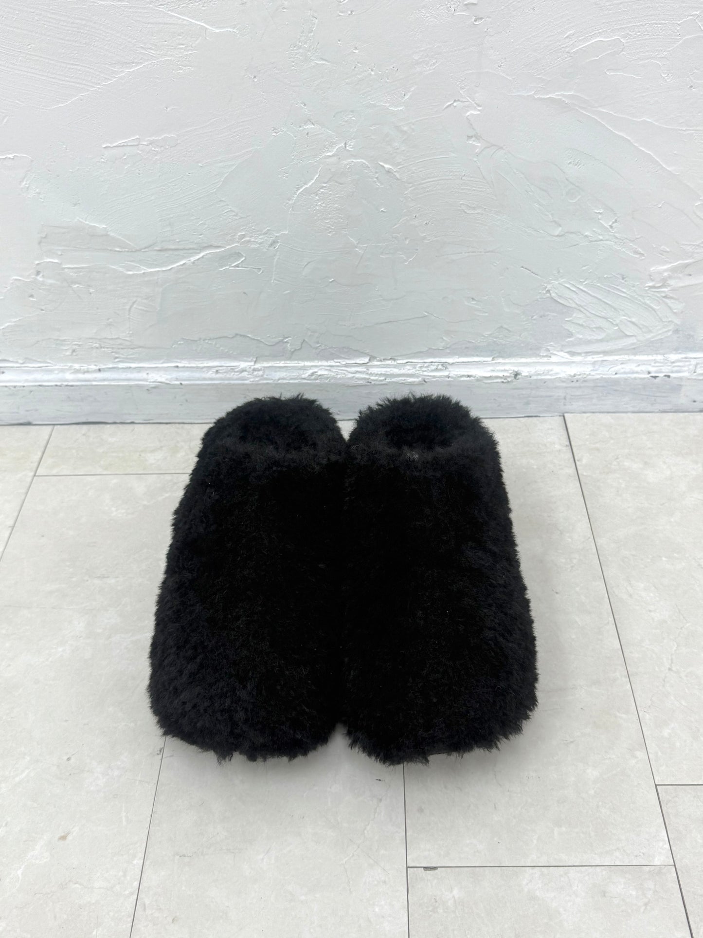 Fluffy Wedge sandals(Black)