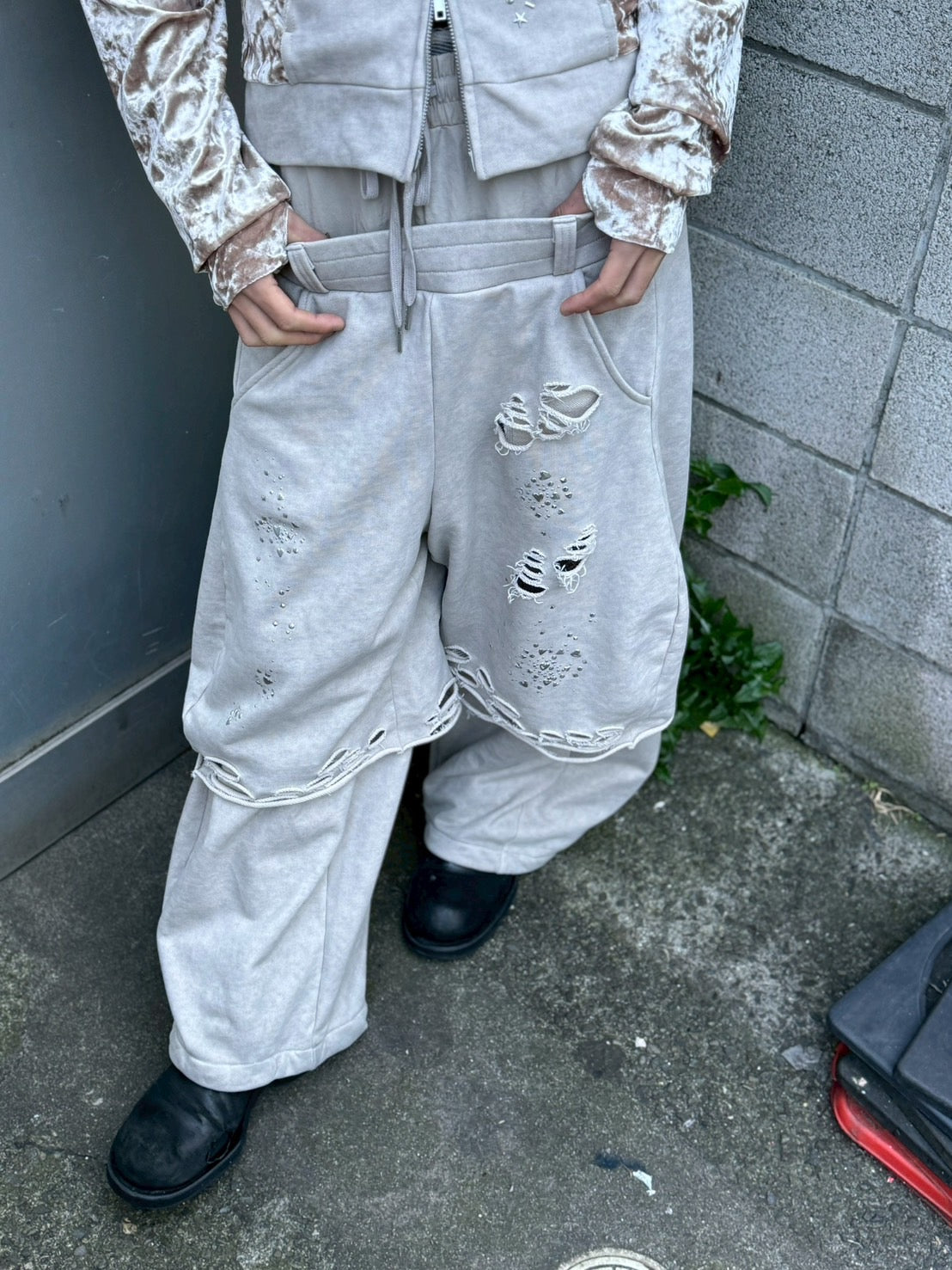 Meteor Low-rise Sweat Pants(Beige)