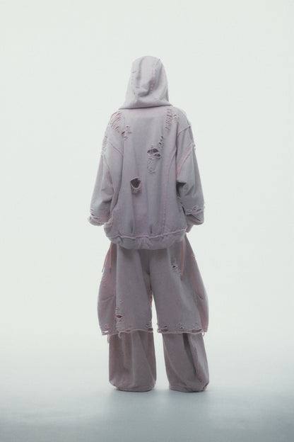 Boxer Destroyed Sweat Pants (Pink)