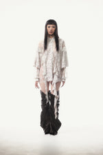 Flocky Lace Ruffle Shirts (Ivory)