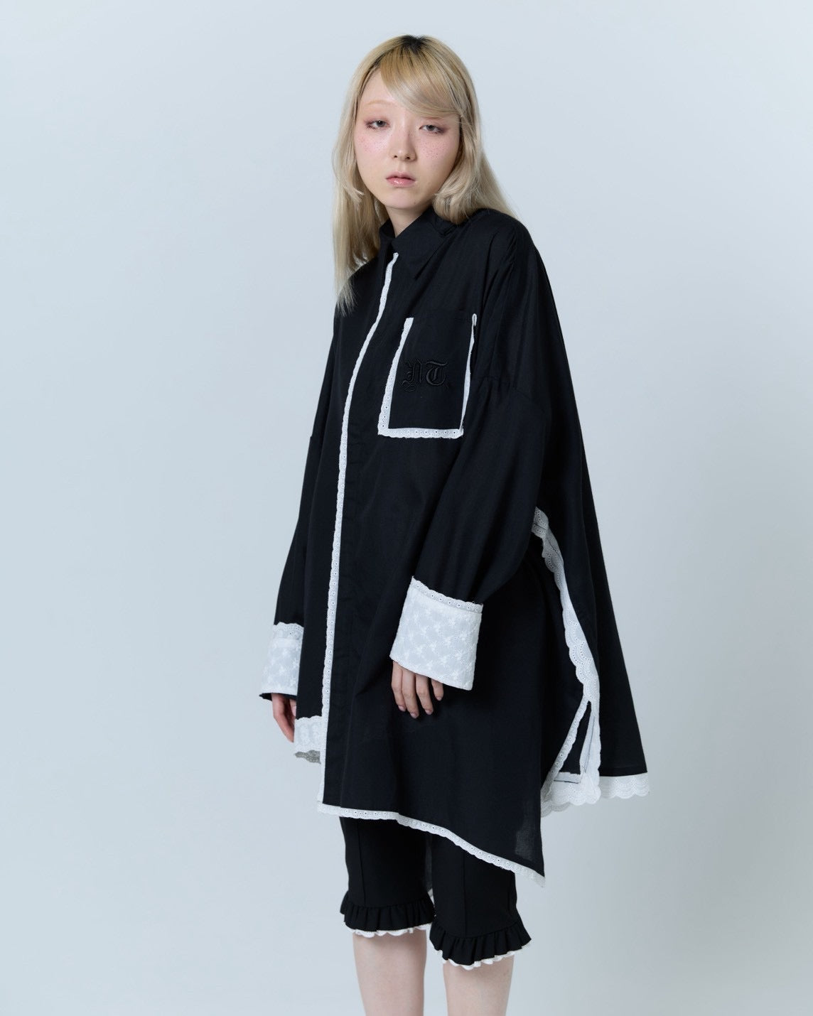 Handkerchief Shirt Dress (Black)