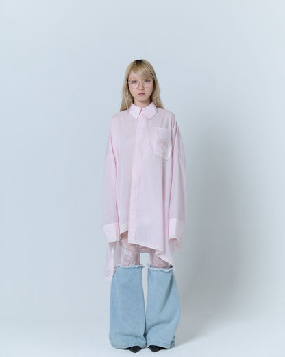 Handkerchief Shirt Dress (Pink)