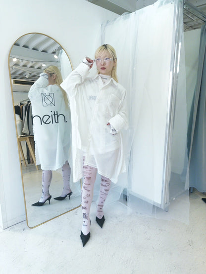 Handkerchief Shirt Dress (White)