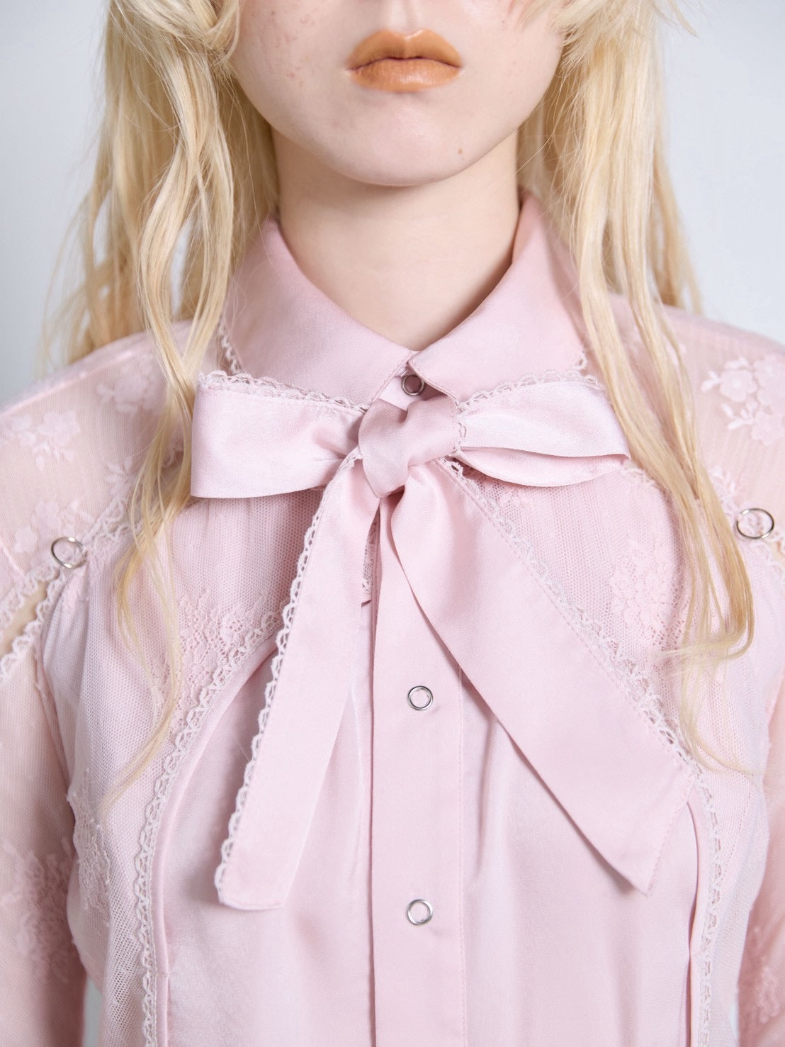 Pierced Lingerie Shirt(Pink)