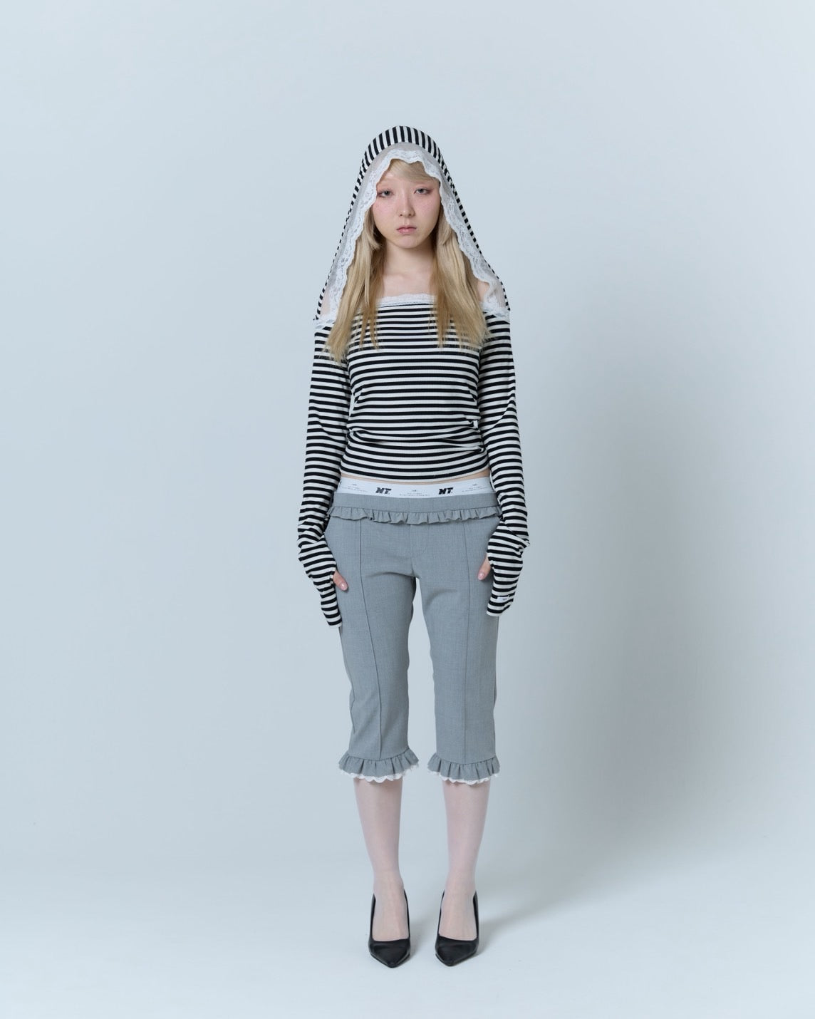 Layered Sabrina Pants (Gray)